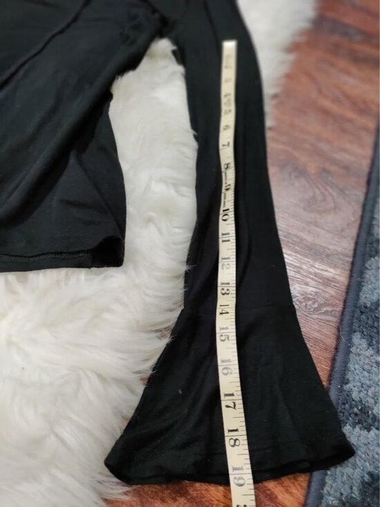 Michael Kors Bell Sleeve Black Lace Up Deep V Top Large - Picture 10 of 14